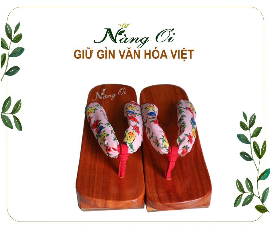 guốc mộc quai hồng